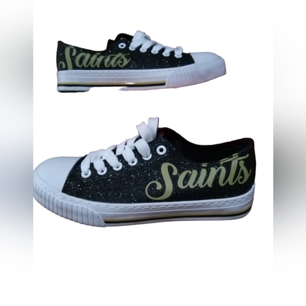 Foco Ladies NFL New Orleans Saints Glittery Sneakers